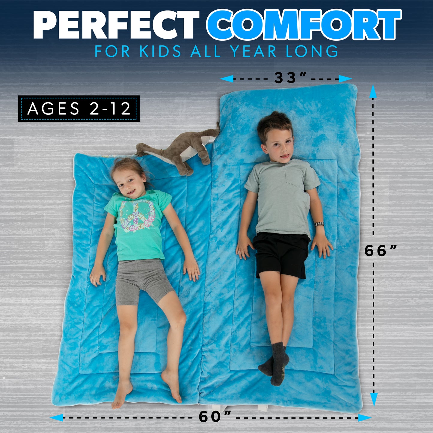 Glow in the Dark kids Sleeping Bag with Pillow Pocket
