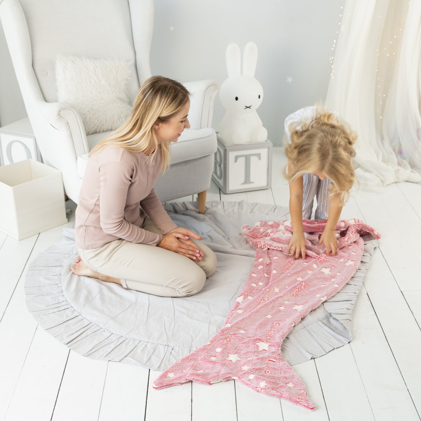 Glow In The Dark  Mermaid Tail Blanket