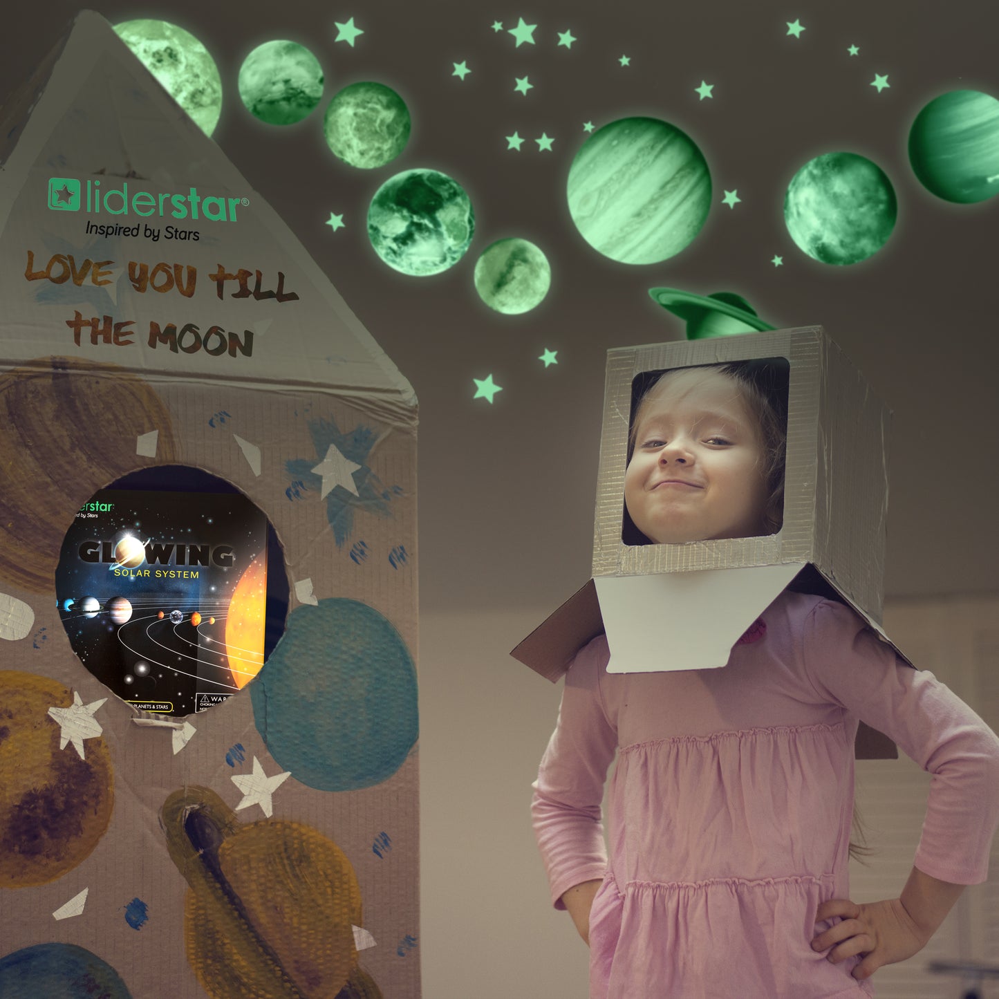 Glow In The Dark Solar System and Stars Wall Stickers