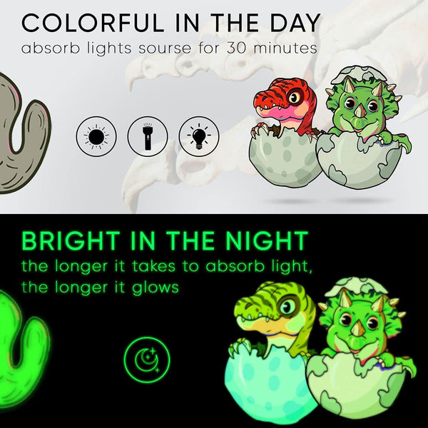 GLOW IN THE DARK DINO AND STAR STICKERS - 4 PACK – Just Keep