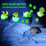 Glow in the Dark Baby Dinosaur and Footprints Stickers