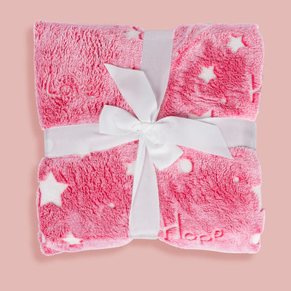 Glow-in-the-Dark Pink Throw Blanket – 50 x 60 in