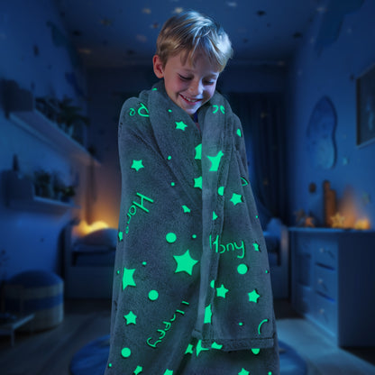 Glow-in-the-Dark Gray Throw Blanket – 50 x 60 in