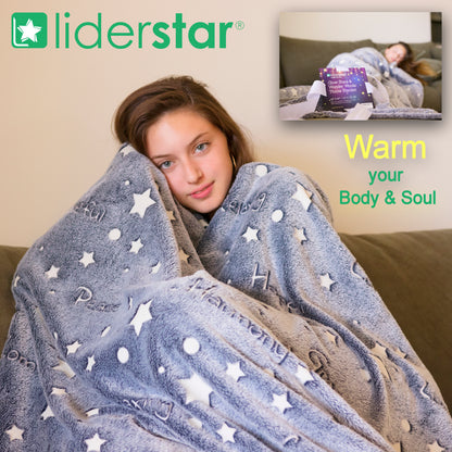 Glow-in-the-Dark Gray Throw Blanket – 50 x 60 in