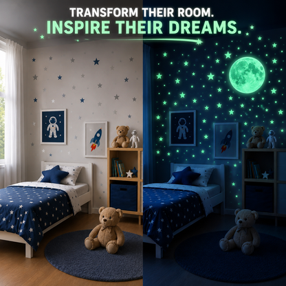 Glow In The Dark Moon and Stars
