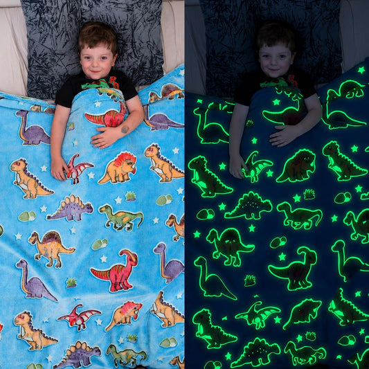 Glow In The Dark Throw Blanket -DINOSAUR