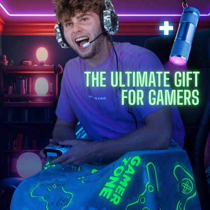 Glow in the Dark Gamer Throw  Blanket - 50 x60 in