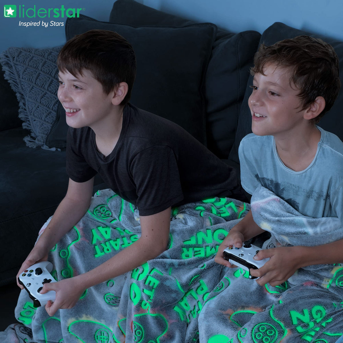 Glow in the Dark Gamer Throw  Blanket - 50 x60 in