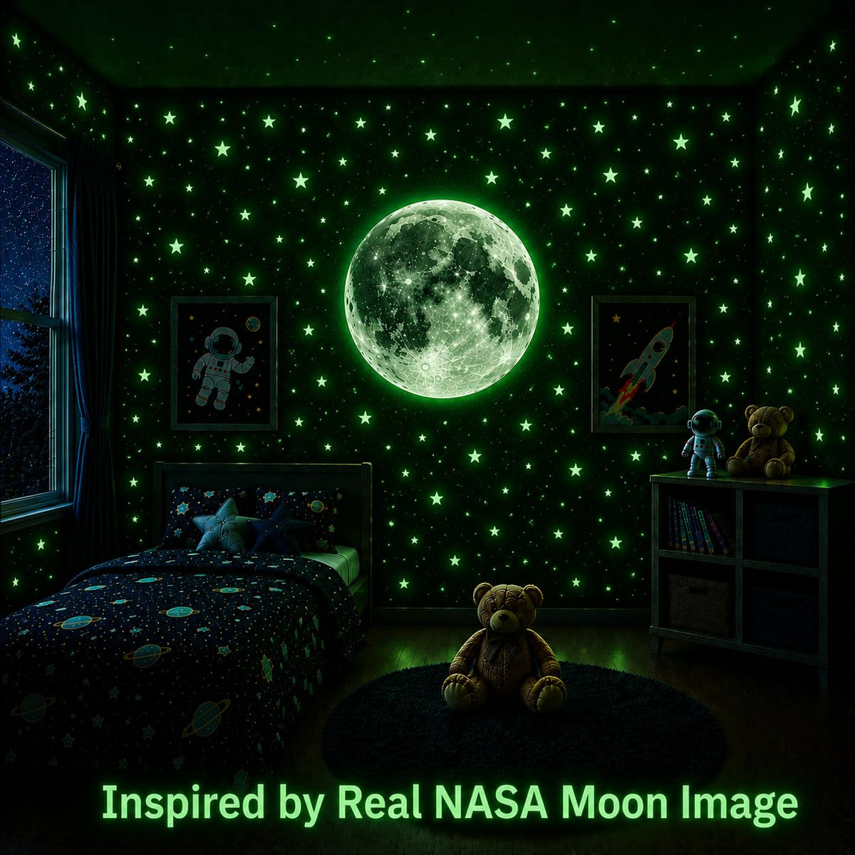 Glow In The Dark Moon and Stars