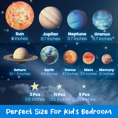 Glow In The Dark Solar System and Stars Wall Stickers