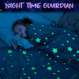 Glow In The Dark  Stars and Empowered words Throw Blanket -Gray
