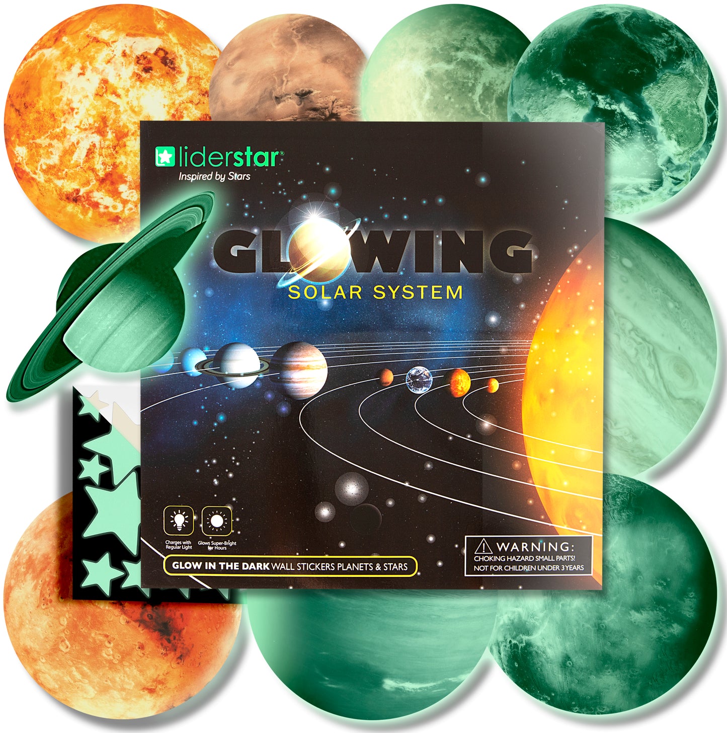 Glow In The Dark Solar System and Stars Wall Stickers