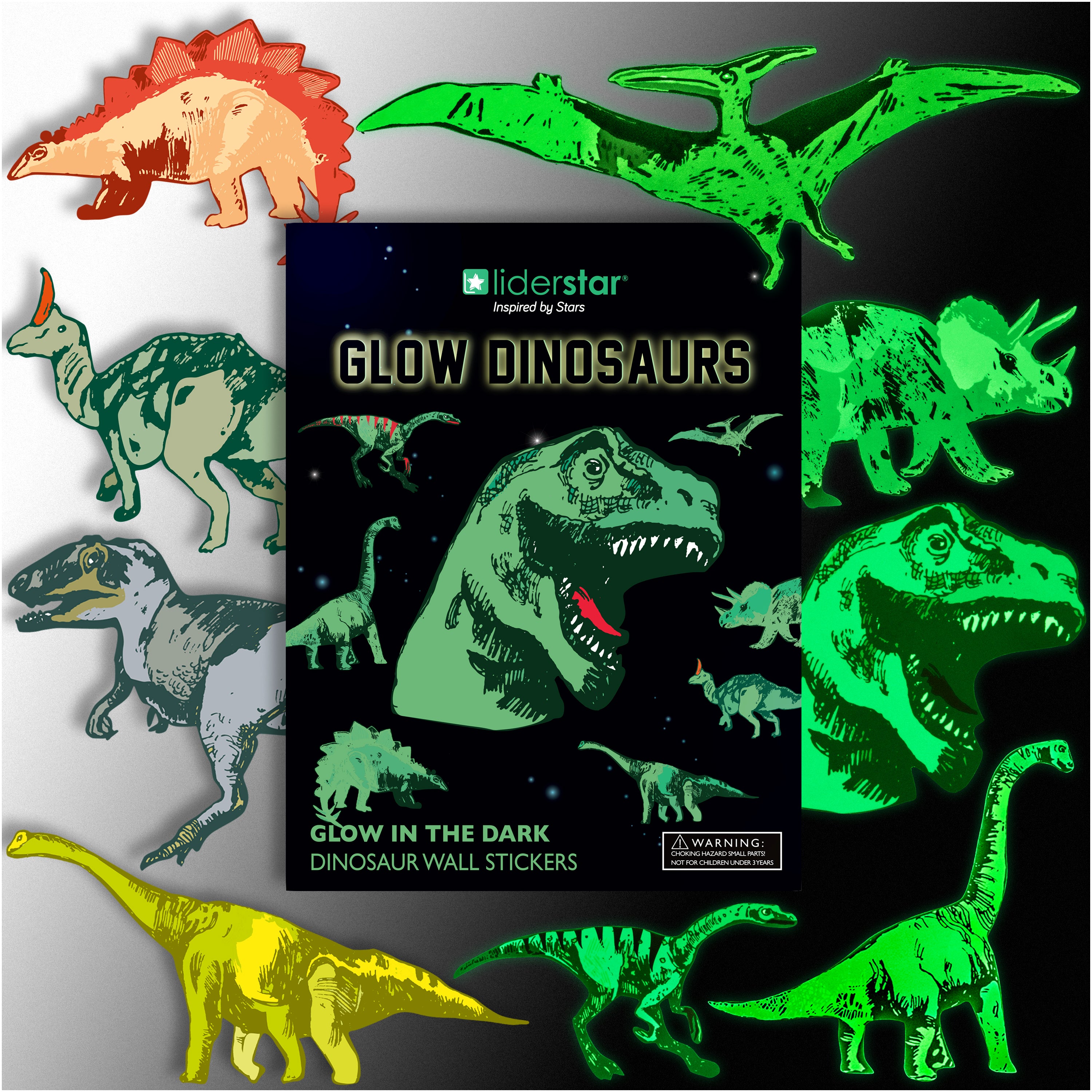 Glow In The Dark Dinosaurs Wall Stickers – LIDERSTAR