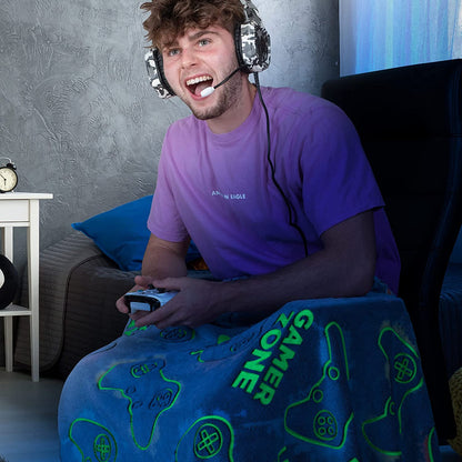 Glow in the Dark Gamer Throw Blanket