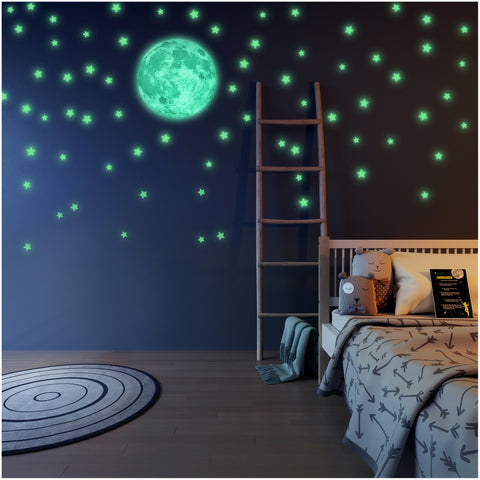 Glow In The Dark Moon and Stars