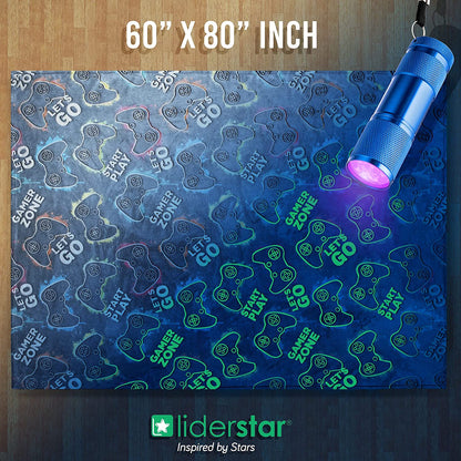 Glow in the Dark Gamer Throw Blanket