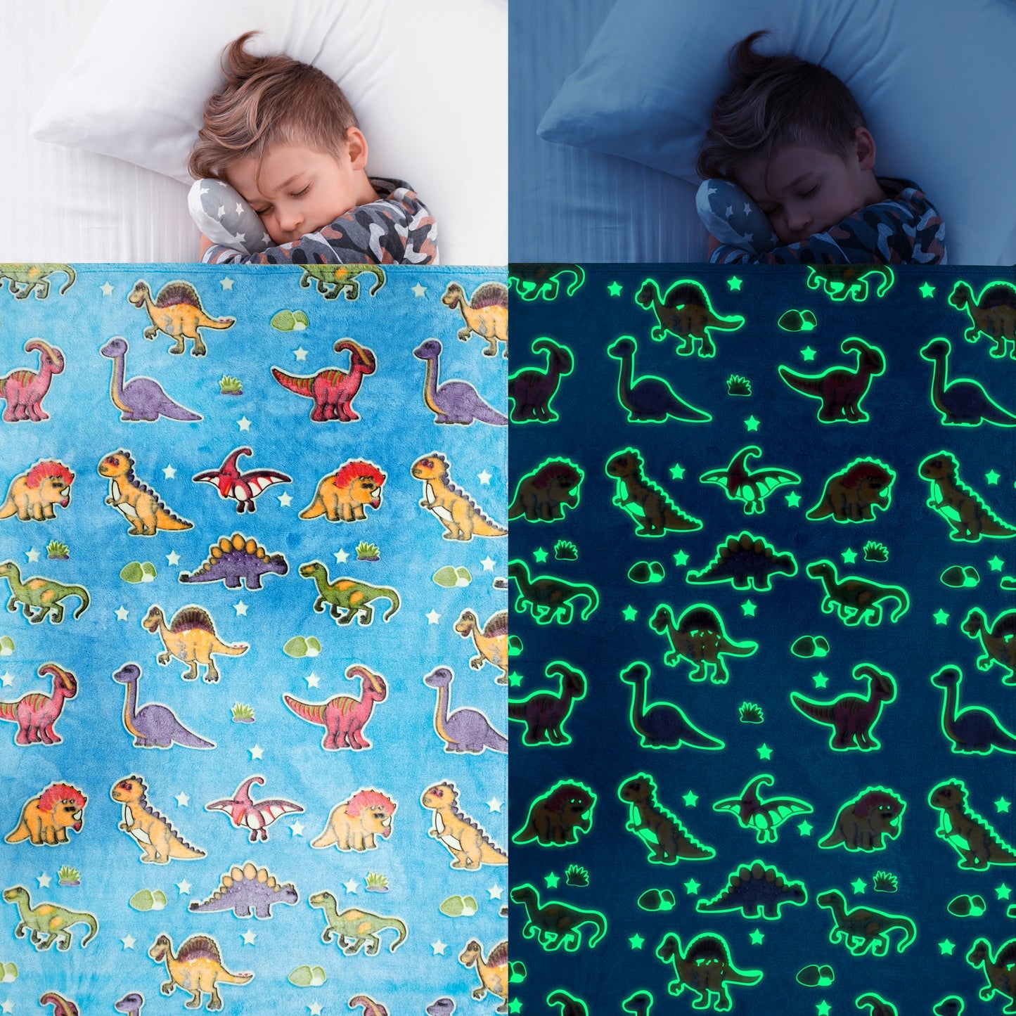 Glow In The Dark Throw Blanket -DINOSAUR